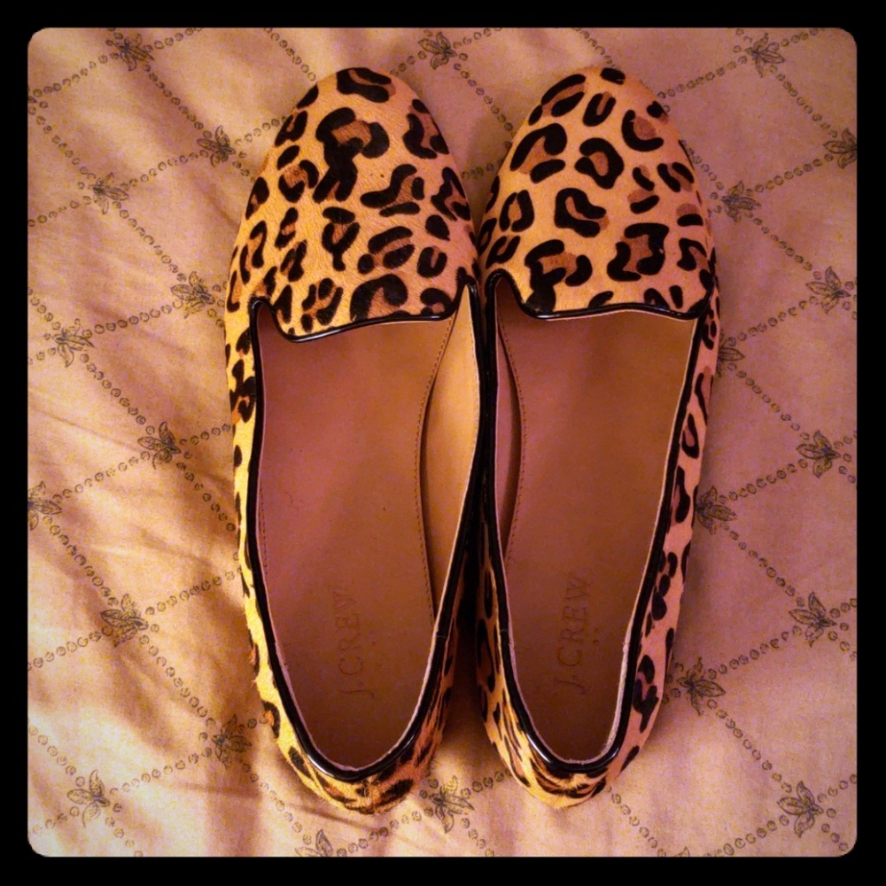 J Crew Leopard Loafers
